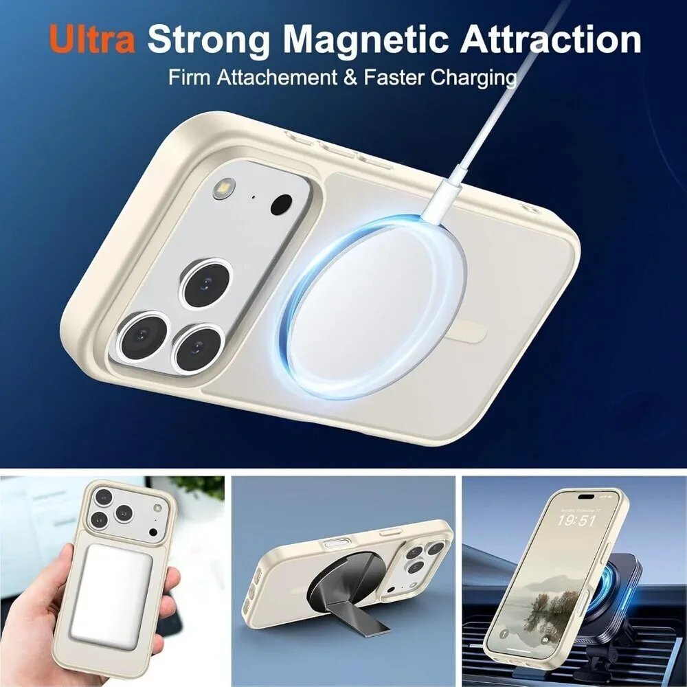Antique White I-phone 17 Pro Max Case Compatible Mag Safe Matte Shockproof